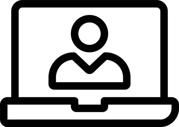 Account Laptop Login Icon Outline Style — Stockvektor