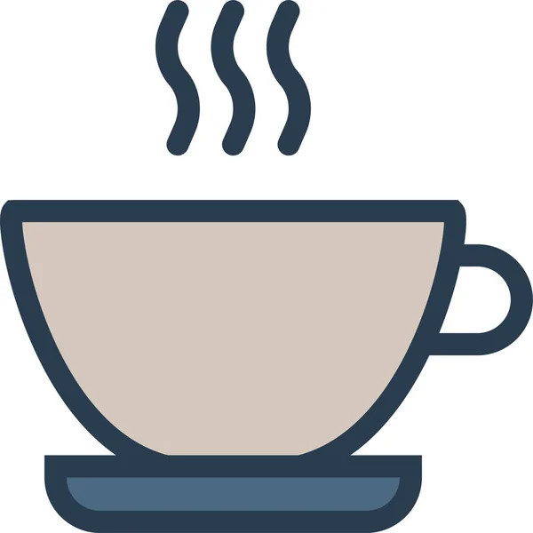 Kahve Fincanı Simgesi Doldurulmuş Ana Hatlarıyla — Stok Vektör
