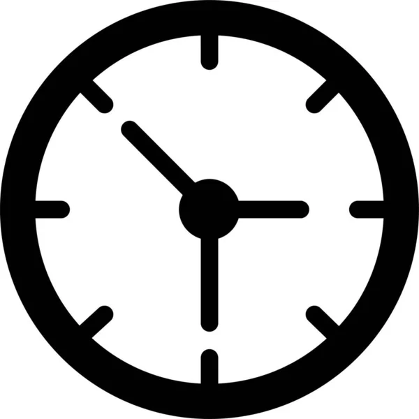 Alarm Clock Deadline Icon Solid Style — Stock Vector