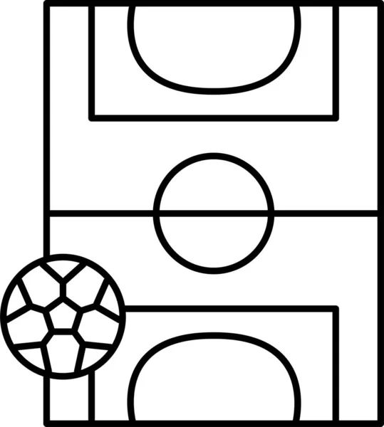 Icône Terrain Jeu Football Dans Style Contour — Image vectorielle