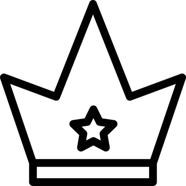 Στέμμα Βαθμού Βασιλιά Εικονίδιο Στυλ Περίγραμμα — Διανυσματικό Αρχείο