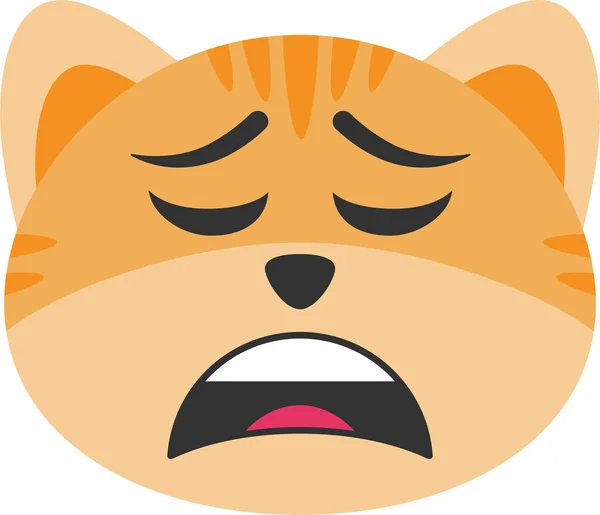 Bored Cat Emoji Icon —  Vetores de Stock