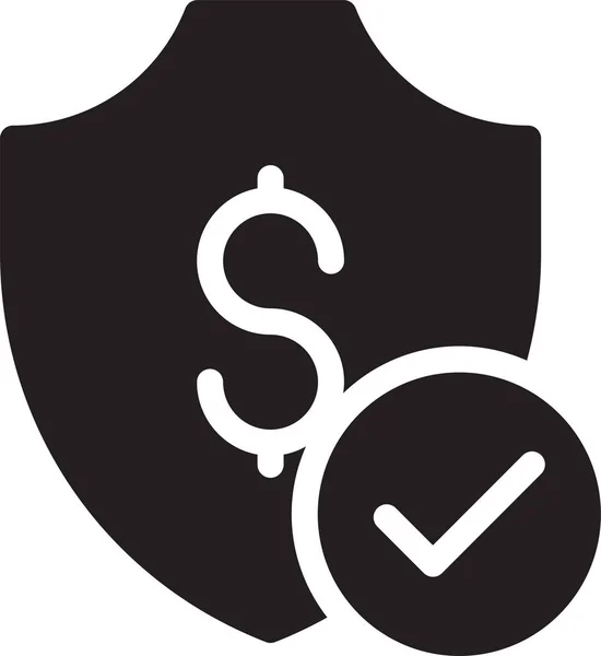 Comprobar Icono Seguridad Protección Estilo Sólido — Vector de stock