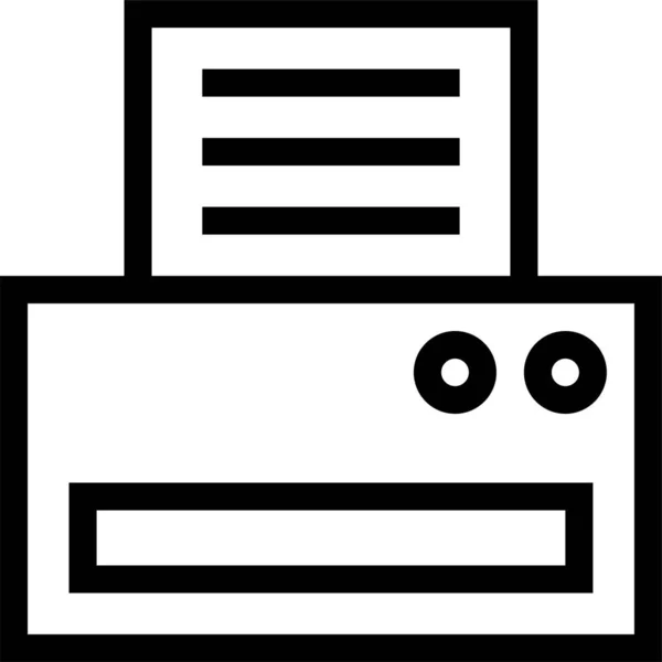Business Computer Fax Icon Outline Style — стоковый вектор