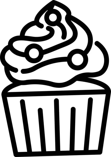 Birthday Cake Cup Icon Events Entertainment Category — Vettoriale Stock