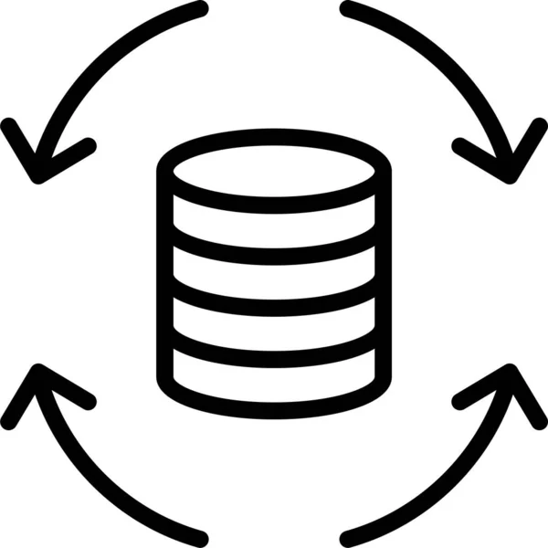 Database Datacenter Mainframe Icon Outline Style — Stock Vector