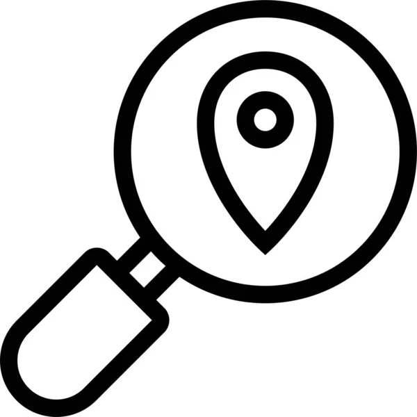Gps Location Megnifire Icon Outline Style —  Vetores de Stock
