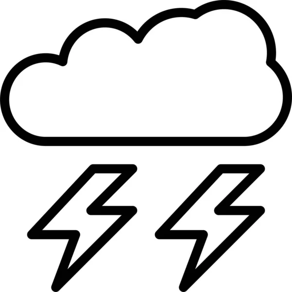 Clima Nube Icono Eléctrico Estilo Esquema — Vector de stock