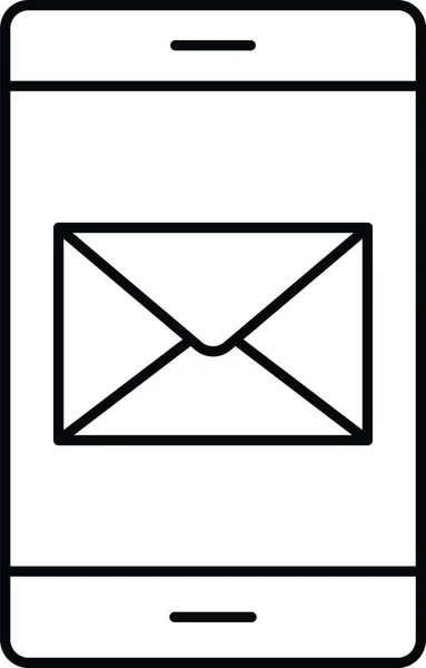 Mobiles Posteingangssymbol Umrissstil — Stockvektor