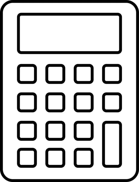 Calculadora Contable Icono Financiero Estilo Esquema — Vector de stock