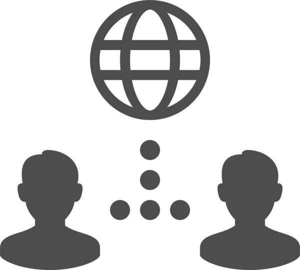 Communication Connection Global Icon Solid Style — Stock vektor