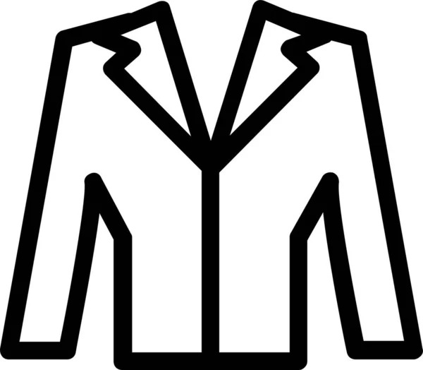 Ícone Vestido Casaco Pano Estilo Esboço — Vetor de Stock
