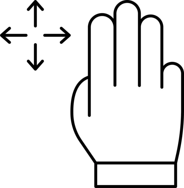 Glisser Icône Main Geste Dans Catégorie Toucher Main Geste — Image vectorielle