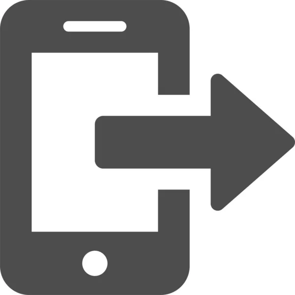 Flèche Appeler Icône Téléphone Mobile Dans Style Solide — Image vectorielle