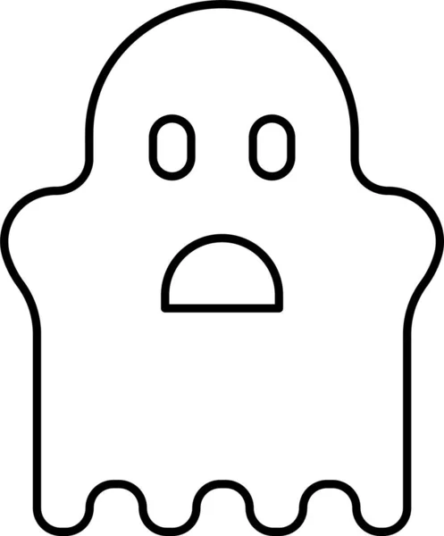 Boo Spöke Halloween Ikon Kontur Stil — Stock vektor
