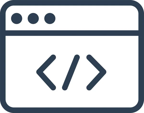 Чистий Значок Комп Ютера Кодування Коду — стоковий вектор