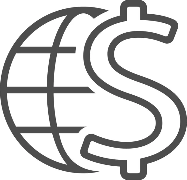 Ikona Financování Podnikatelské Ekonomiky Stylu Osnovy — Stockový vektor