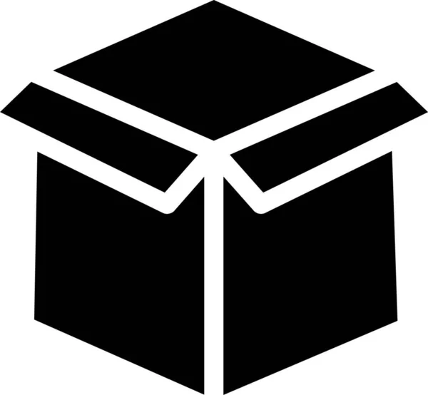 Box Kurýrní Doručovací Ikona Pevném Stylu — Stockový vektor