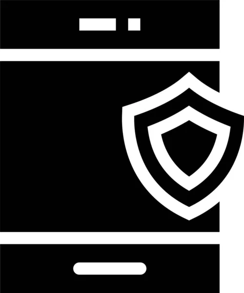 Icono Seguridad Móvil Cuenta Estilo Sólido — Archivo Imágenes Vectoriales
