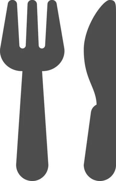 Eating Fork Knife Icon Solid Style — Vettoriale Stock