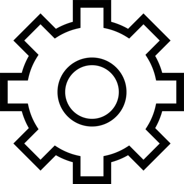 Cogwheel Configuration Gear Icon Outline Style — Stock Vector