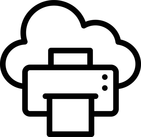 Database Device Fax Icon Outline Style — Vetor de Stock