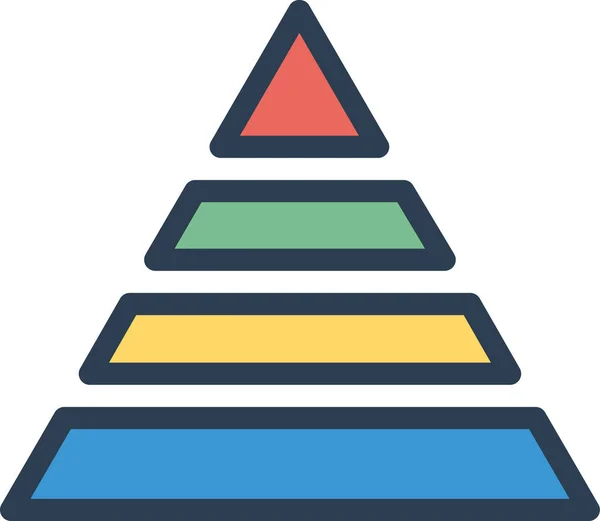 Analytique Pyramide Rapport Icône Dans Style Contour Rempli — Image vectorielle