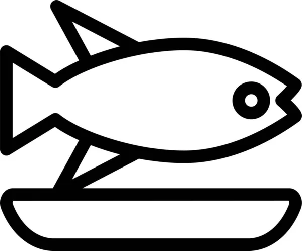 動物水族館魚アイコンのアウトラインスタイル — ストックベクタ