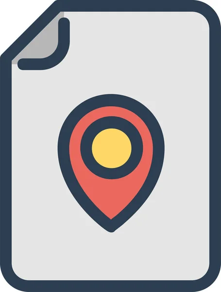 File Location Navigation Icon Filled Outline Style — Vetor de Stock