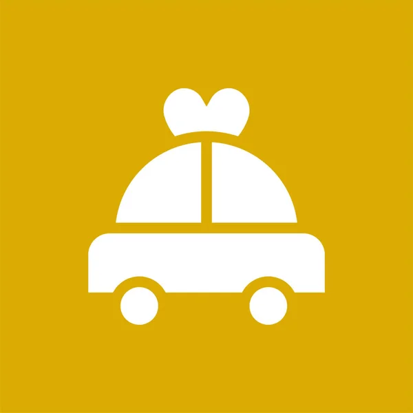 Car Heart Limousine Icon Badge Style — Stock Vector