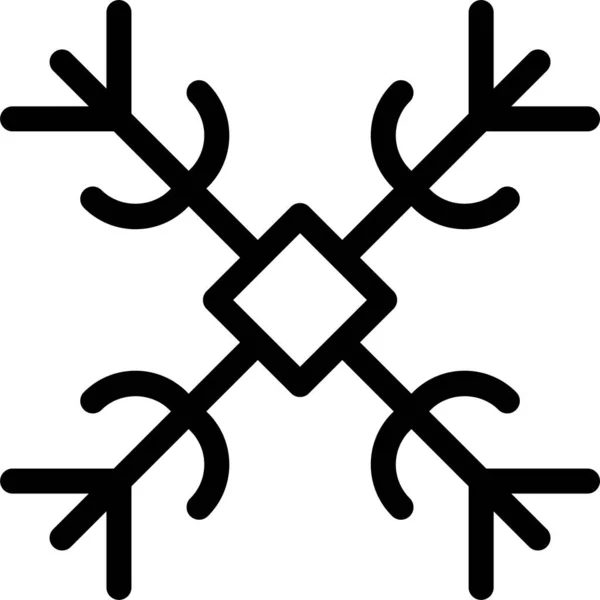 Christmas Flake Ice Icon Outline Style — стоковый вектор
