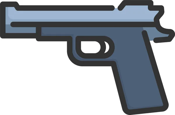 Army Danger Gun Icon Filled Outline Style — Vetor de Stock