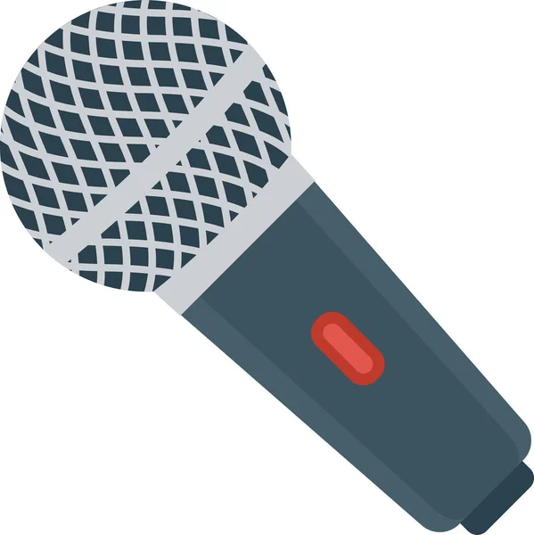 Mikrofon Mikrofon Mikrofon Hoparlörü Simgesi Düz Stil — Stok Vektör