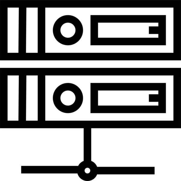 Icono Servidor Alojamiento Base Datos Estilo Esquema — Vector de stock