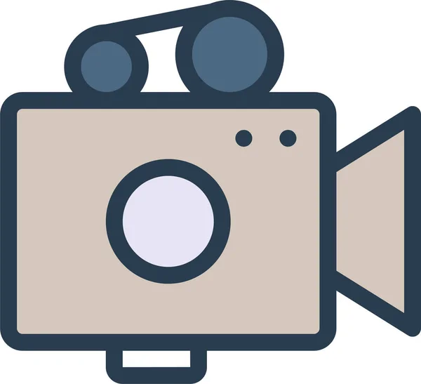 Camera Cenima Movie Icon Filled Outline Style —  Vetores de Stock