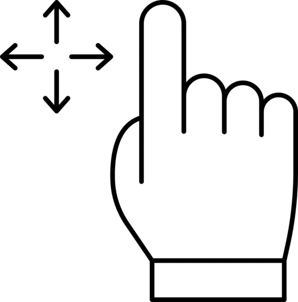 Cliquez Sur Icône Direction Glisser Dans Catégorie Toucher Main Geste — Image vectorielle