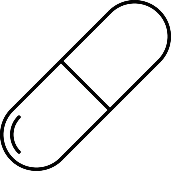 Kapsel Medikamente Medizin Ikone Umriss Stil — Stockvektor
