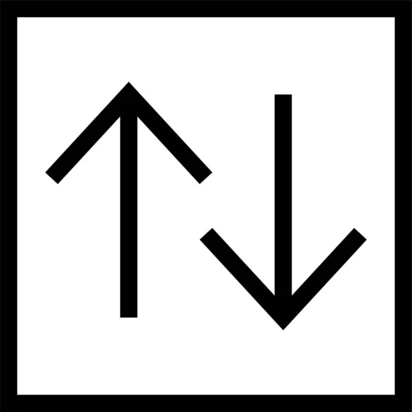 Flèche Vers Bas Icône Direction Dans Style Outline — Image vectorielle