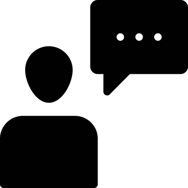 Chat Conversatie Idee Icoon Solide Stijl — Stockvector