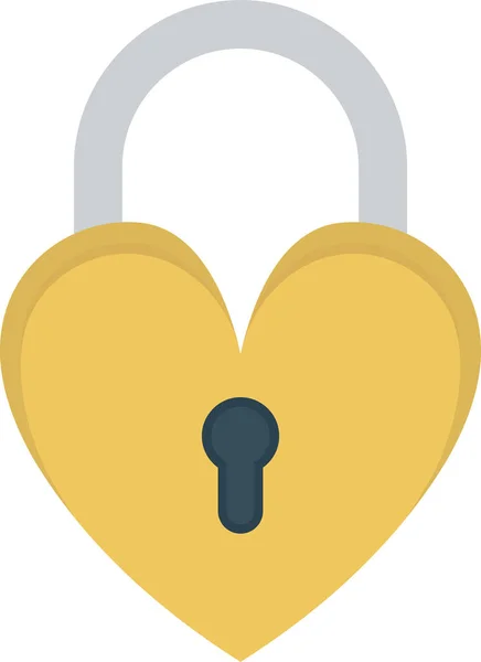 Lock Love Private Icon Flat Style — Stock Vector