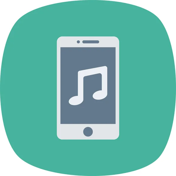 Device Mobile Music Icon Flat Style — Stock Vector
