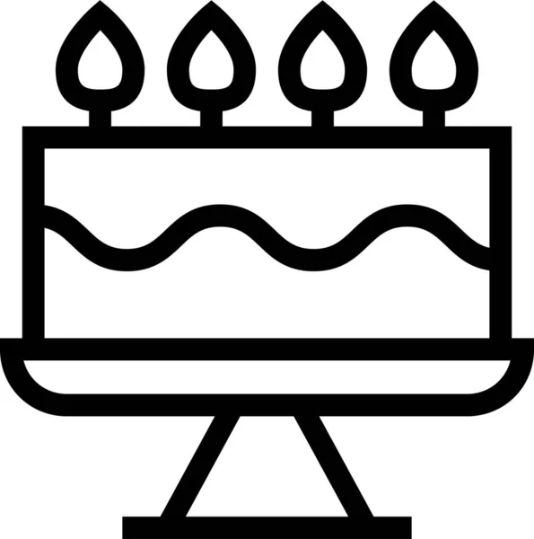 Празднование Дня Рождения Иконка Стиле Наброска — стоковый вектор