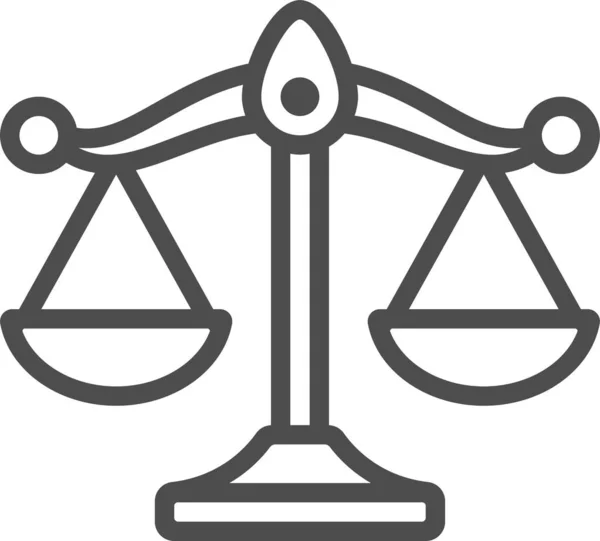 Justice Scales Weighing Icon Outline Style — Stock vektor