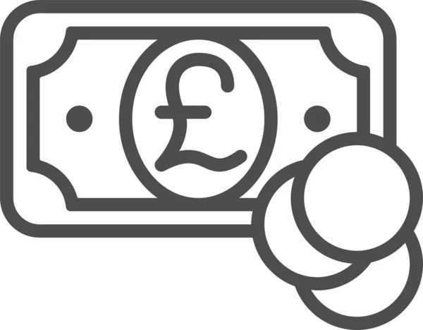 Geld Web Icoon Eenvoudig Ontwerp — Stockvector