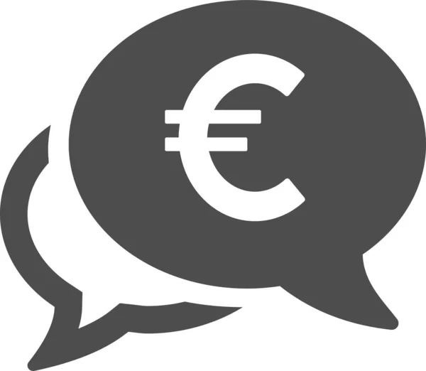 Ikona Finansów Euro Waluty Solidnym Stylu — Wektor stockowy
