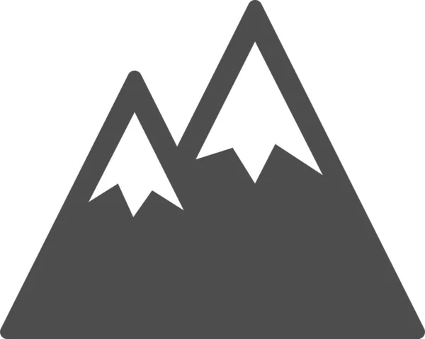 Alps Bergen Pictogram Massieve Stijl — Stockvector