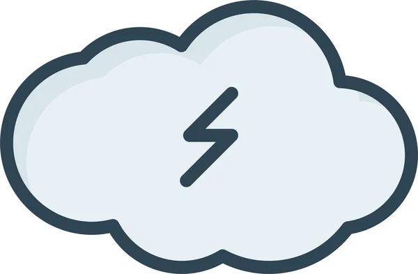 Εικονίδιο Αποθήκευσης Flash Σύννεφο Στυλ Γεμάτο Περίγραμμα — Διανυσματικό Αρχείο