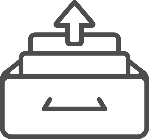Archive Document Drawer Icon Outline Style — Vettoriale Stock