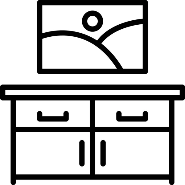 Desk Image Picture Icon — Stockvektor