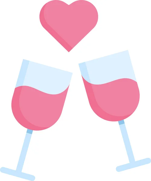 Celebration Dinner Drink Icon Love Romance Category — Stock Vector